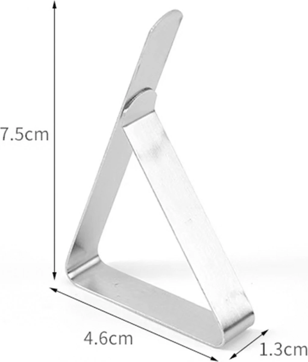 BOTC Tafelkleedklemmen –12 Stuks - Stevige Tafelklemmen Voor Tafellaken - Tafelkleed Gewichtjes –RVS 10 BOTC Tafelkleedklemmen –12 Stuks - Stevige Tafelklemmen Voor Tafellaken - Tafelkleed Gewichtjes –RVS - Afbeelding 8