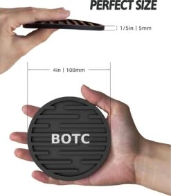 BOTC Siliconen Onderzetters Met Houder - Set Van 10 - Onderzettersset - Onderzetters Voor Glazen - Zwart -KitchenAids Winkel 1049x1200