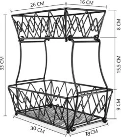 Cgoods Fruitschaal 2 Laags - Fruitschaal - Fruitmand - Fruitschaal Etagere - Schaal - Zwart -KitchenAids Winkel 1058x1200 1