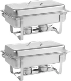 Hendi Chafing Dish Set - Buffetwarmer Economic - 9 Liter - Warmhoudschaal - 60x35,8x(H)29,5cm - Set Van 2