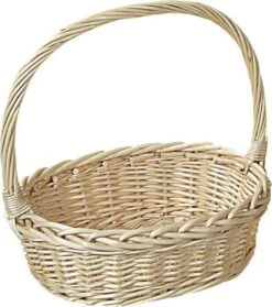 Merkloos 2x Gevlochten Rieten Mandjes Ovaal 24 X 30 X 10 Cm Met Hengsel - Tafel Dekken - Fruitmanden/fruitschalen - Broodmanden -KitchenAids Winkel 1064x1200