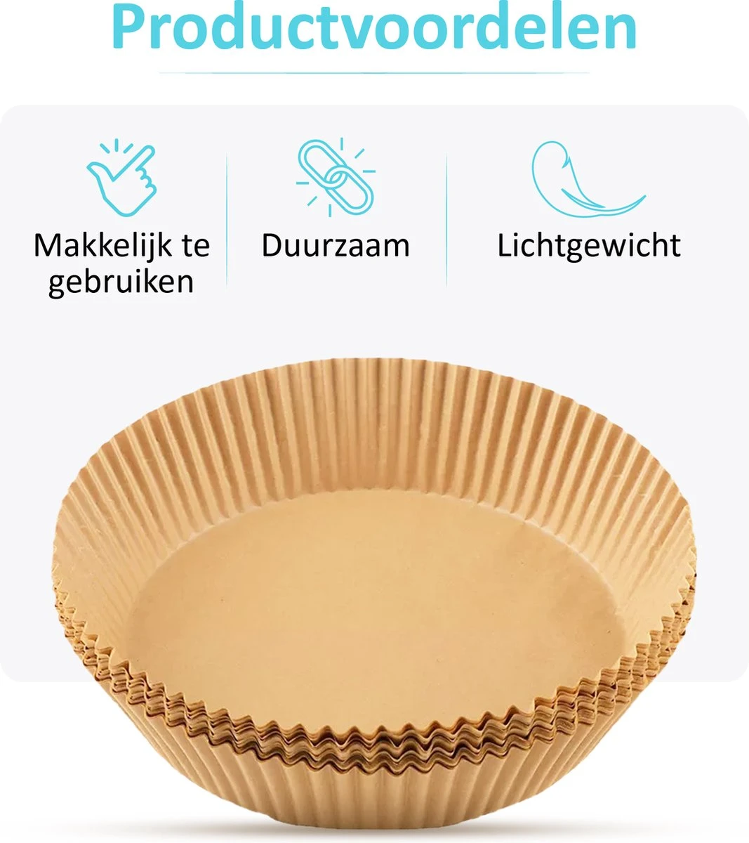 Optiq Products® Airfryer Bakpapier 20cm - 50 Stuks - Wegwerp Bakjes Voor Airfryer XL En XXL Heteluchtfriteuse Wegwerpbakjes - Airfryer Bakvorm - Airfryer Accesoires - Bakpapier - Rond 4 Optiq Products® Airfryer Bakpapier 20cm - 50 Stuks - Wegwerp Bakjes Voor Airfryer XL En XXL Heteluchtfriteuse Wegwerpbakjes - Airfryer Bakvorm - Airfryer Accesoires - Bakpapier - Rond - Afbeelding 2