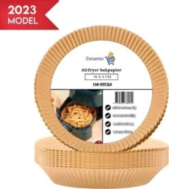 AirFryer Bakpapier - 100 Stuks - 16cm - Gratis Recepten E-book - Zetamo -KitchenAids Winkel 1075x1200 2