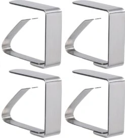 Merkloos 4x Tafelkleed Klemmen RVS 5 X 6 Cm - Tuinartikelen - Tafelkleed Vastzetten - Tafelkleedklemmen - Tafellakenklemmen - Tafelzeilklemmen - Klemmetjes 4x Stuks