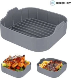QiQi Airfryer Siliconen Bakje - Herbruikbaar - Voor XXL - 20 Cm X 20cm X 7cm (LxBxH) - Airfryer Accessoires - Alternatief Bakpapier -KitchenAids Winkel 1101x1200 2