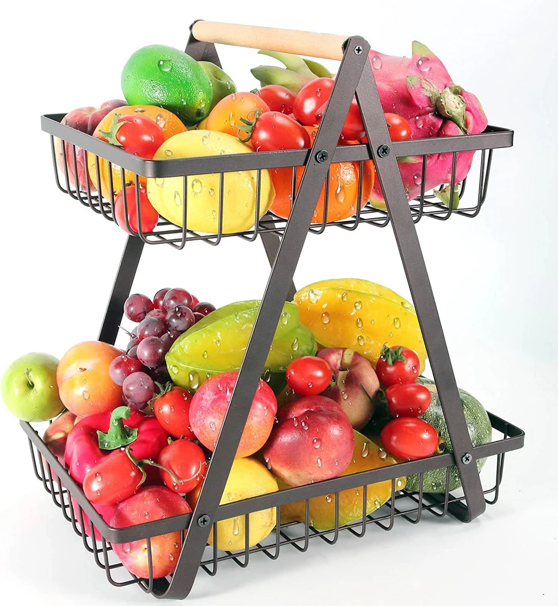 Clear Living - Fruitschaal Large - Fruitmand - Fruitschaal Zwart - Fruitschaal Metaal - Fruitschaal 2 Lagen - Zwart - Large 3 Clear Living - Fruitschaal Large - Fruitmand - Fruitschaal Zwart - Fruitschaal Metaal - Fruitschaal 2 Lagen - Zwart - Large