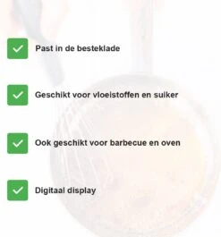 Lynnz® Digitale Suikerthermometer - Ook Voor Vlees In Bbq Of Oven - Kernthermometer - Vleesthermometer - Oven - Thermometer Koken - Bbq Accesoires - Draadloos -KitchenAids Winkel 1117x1200