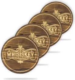 Whisiskey Onderzetters - Hout - Whisky Onderzetter - Onderzetters Voor Glazen - Onderzetters Design - Whiskey Glazen - Cadeau Voor Man & Vrouw -KitchenAids Winkel 1120x1200