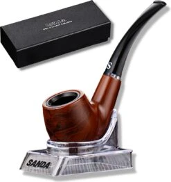 Merkloos Luxe Tabakspijp Set – Ebbenhout – Handgemaakt – Rookpijp – Pijp Roken – Rookpijp Tabak – Tabakspijp Starter Set - Tabakspijp