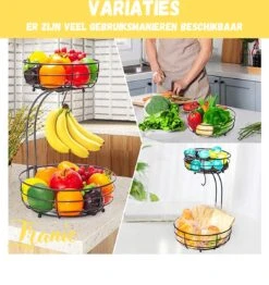 Tranic Fruitschaal - Fruitmand - Zwart Metaal - Etagere - Keuken Organizer 14 Tranic Fruitschaal - Fruitmand - Zwart Metaal - Etagere - Keuken Organizer -KitchenAids Winkel 1133x1200