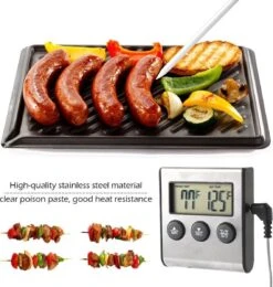 2-in-1 Magnetische Digitale Kern Thermometer Met Keuken Timer Alarm -0-250 Graden Celcius - Magnetische Vloeistof/Vlees Temperatuurmeter Met Meetsonde Draad & Kook Timer -KitchenAids Winkel 1138x1200 1