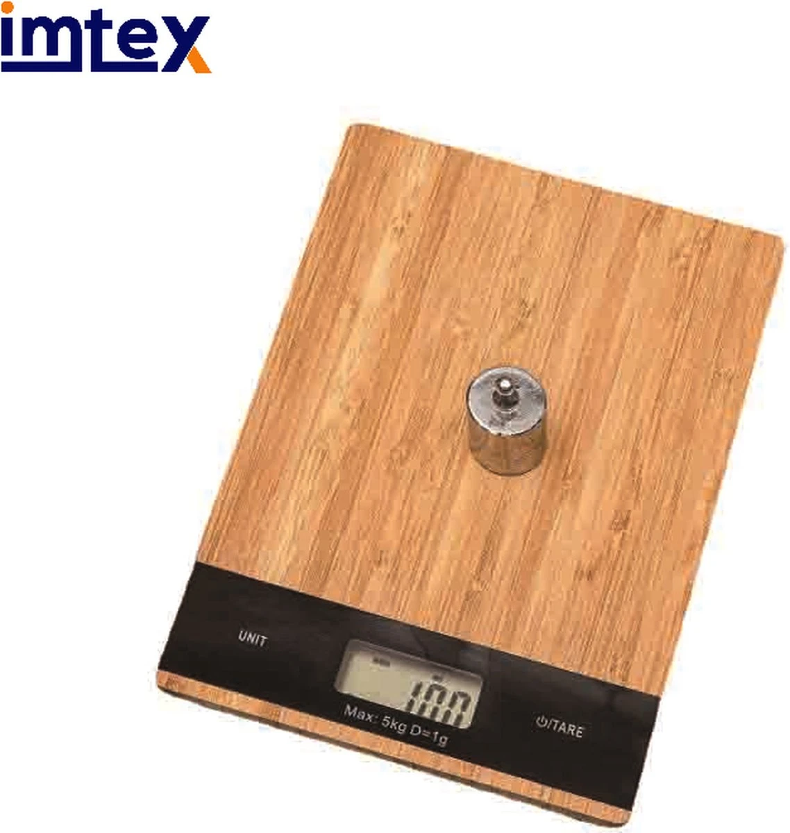 IMTEX Keukenweegschaal Bamboe - Digitale Precisie Weegschaal Tot 5000 Gram - Bruin 5 IMTEX Keukenweegschaal Bamboe - Digitale Precisie Weegschaal Tot 5000 Gram - Bruin - Afbeelding 3