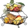 Chefarone Etagère - Fruit Etagère 2 Laags - Fruitmand Metaal - Fruitschaal - Groentemand - Opberger - Zwart -KitchenAids Winkel 1143x1200