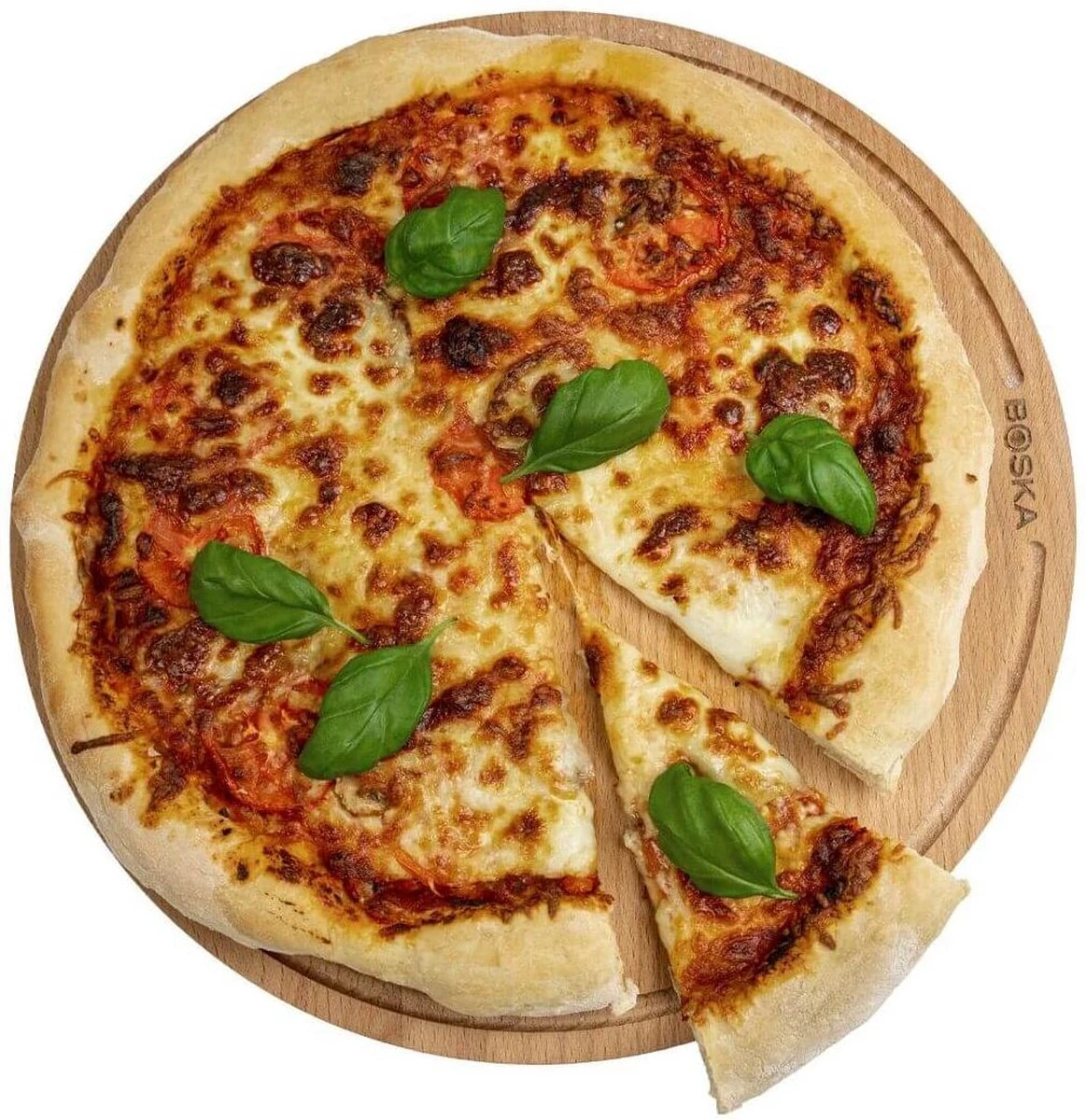 Boska Pizzaplank Amigo L Rond - Borrelplank Van Duurzaam Beukenhout - Met Opvanggeul - Ø 34 Cm 4 Boska Pizzaplank Amigo L Rond - Borrelplank Van Duurzaam Beukenhout - Met Opvanggeul - Ø 34 Cm - Afbeelding 2