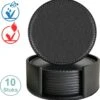 Luxe Leren Onderzetters Met Houder - 10 Stuks - Onderleggers Voor Glazen - Glasonderzetters Voor Op Tafel - Coasters - Zwart - Rond 2 Luxe Leren Onderzetters Met Houder - 10 Stuks - Onderleggers Voor Glazen - Glasonderzetters Voor Op Tafel - Coasters - Zwart - Rond -KitchenAids Winkel 1164x1200