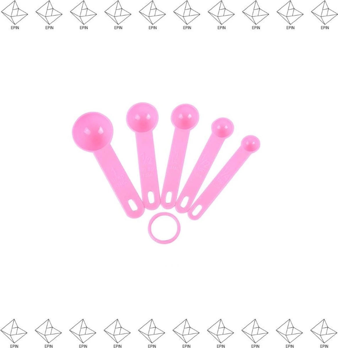 Merkloos EPIN | Maat Lepel Set 5 Delen | Keukengerei | Maatlepel | ROZE 5 Merkloos EPIN | Maat Lepel Set 5 Delen | Keukengerei | Maatlepel | ROZE - Afbeelding 3