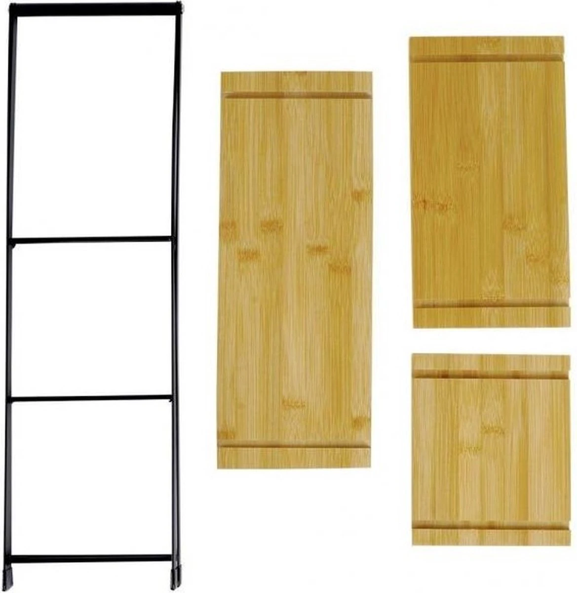 Merkloos Etagere Bamboe - Metaal - 3-laags-hoogte 53 Cm 4 Merkloos Etagere Bamboe - Metaal - 3-laags-hoogte 53 Cm - Afbeelding 2