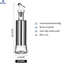 BooGoo® - RVS Oliefles Deluxe - Oliefles Met Schenktuit En Accessoires - Olijfolie Fles - Olie Fles Glas 13 BooGoo® - RVS Oliefles Deluxe - Oliefles Met Schenktuit En Accessoires - Olijfolie Fles - Olie Fles Glas -KitchenAids Winkel 1170x1200 3