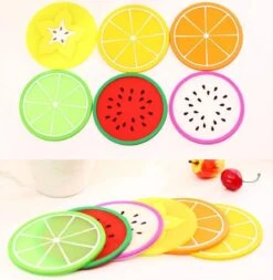 Merkloos Onderzetters Voor Bekers En Glazen - Kleurige Fruit Motieven - Set Van 6 Stuks -KitchenAids Winkel 1171x1200 3
