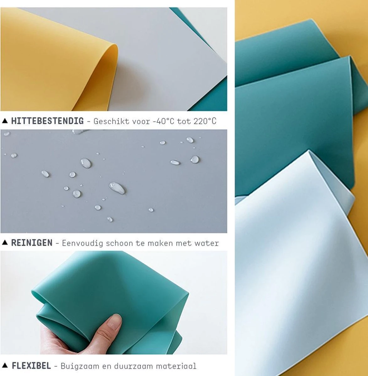 Placemats Van Sophie Nordinn® - Placemat Vaxjo (Geel) - Placemats Kunststof - Set 4 Stuks - 30x40 Cm 4 Placemats Van Sophie Nordinn® - Placemat Vaxjo (Geel) - Placemats Kunststof - Set 4 Stuks - 30x40 Cm - Afbeelding 2