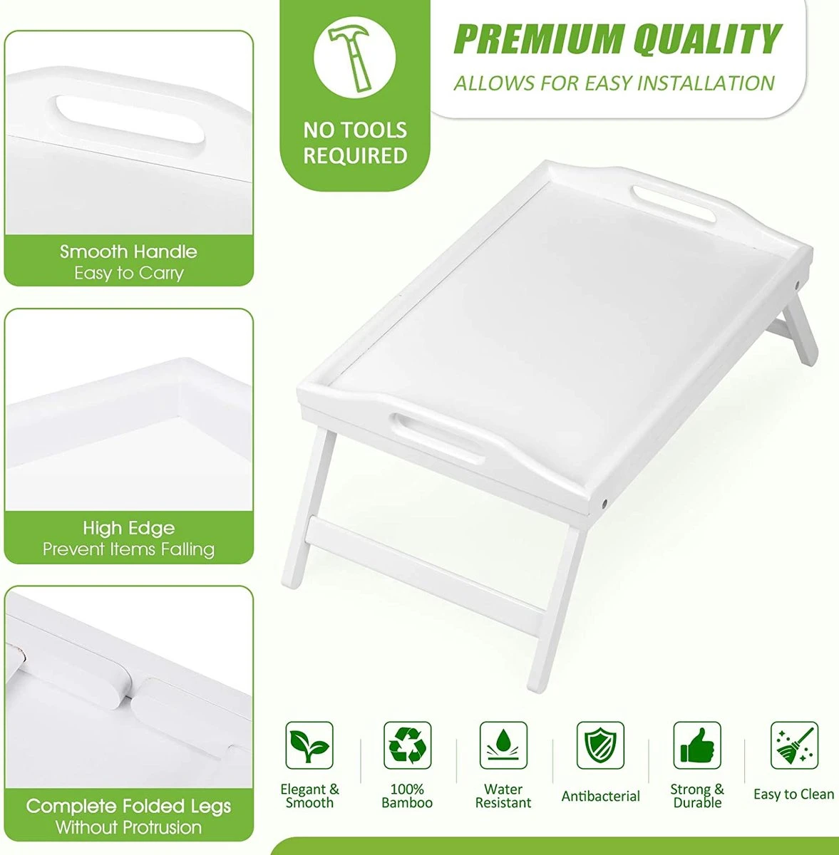 Merkloos Beddienblad, Inklapbare Poten Met Handgrepen, Ontbijtdienblad Voor Bank, Eten, Tekenen, Platen, Bamboe, Dienblad, Schoot, Bureau, Snackdienblad 5 Merkloos Beddienblad, Inklapbare Poten Met Handgrepen, Ontbijtdienblad Voor Bank, Eten, Tekenen, Platen, Bamboe, Dienblad, Schoot, Bureau, Snackdienblad - Afbeelding 3