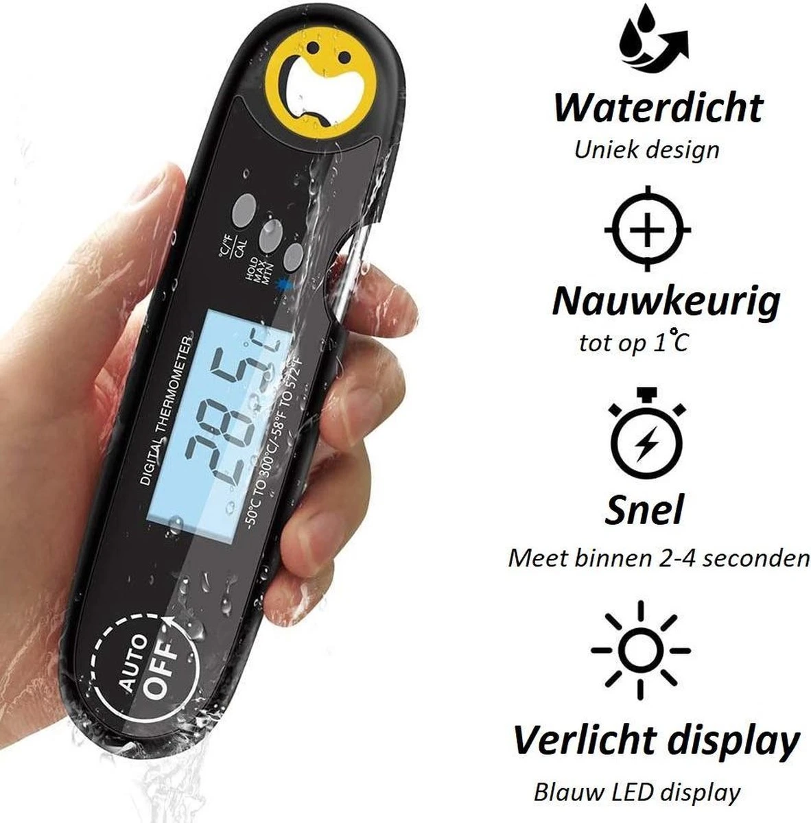 Nauwkeurige Keukenthermometer Met Ophangmagneet – Waterdicht - Digitale BBQ Thermometer - Vleesthermometer Keuken - Kernthermometer - Temperatuur Range -50 °C Tot 300°C - Qwality4u 7 Nauwkeurige Keukenthermometer Met Ophangmagneet – Waterdicht - Digitale BBQ Thermometer - Vleesthermometer Keuken - Kernthermometer - Temperatuur Range -50 °C Tot 300°C - Qwality4u - Afbeelding 5