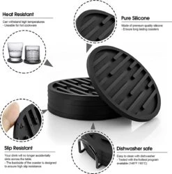 BOTC Onderzetters Met Houder - Siliconen Onderzetters Set Van 4 - Onderleggers Voor Glazen - Glasonderzetters Voor Op Tafel - Coasters -KitchenAids Winkel 1186x1200 1