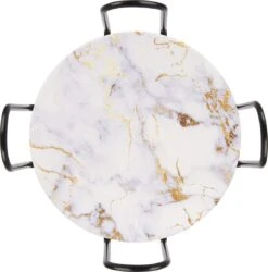 Castagnola Keramische Onderzetters Met Houder – Onderzetters Voor Glazen – Onderzetters Design – Onderzettersset – Drink Onderzetters – Keramisch – Kurk – Set Van 6 – Wit/Goud -KitchenAids Winkel 1187x1200 4