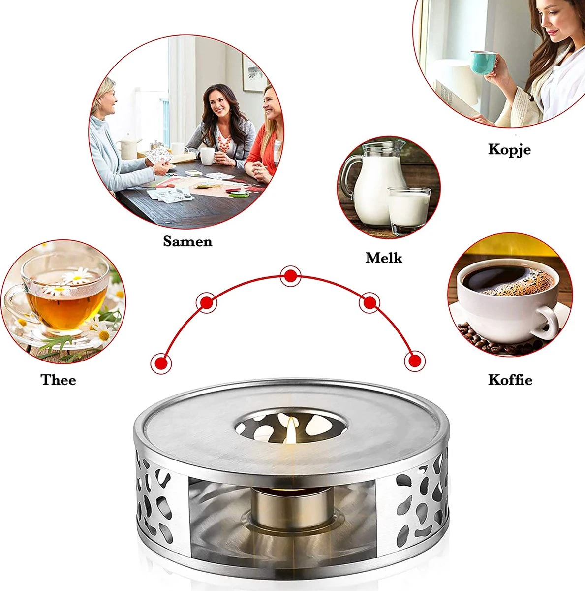 Luxe RVS Theepot Warmhouder - Rechaud Met Waxinelicht - Theewarmer Theelichtje - Thee Warmhoudplaat - Theepot Verwarmer Met Theelicht - Theelichthouder Voor Theepot Warmer - Tea Maker - Theekoker 5 Luxe RVS Theepot Warmhouder - Rechaud Met Waxinelicht - Theewarmer Theelichtje - Thee Warmhoudplaat - Theepot Verwarmer Met Theelicht - Theelichthouder Voor Theepot Warmer - Tea Maker - Theekoker - Afbeelding 3