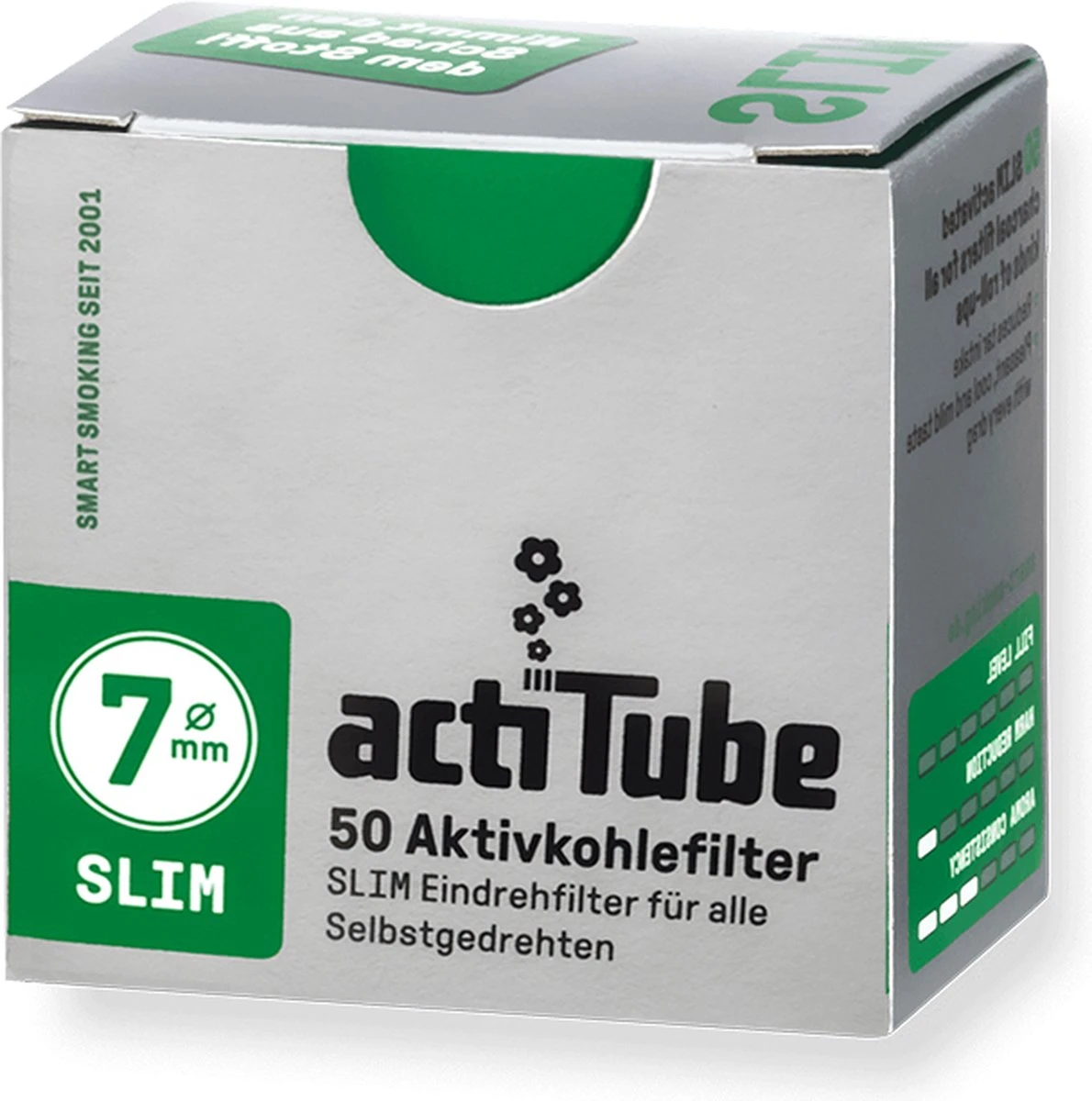 Actitube Active Charcoal Filters Slim 7mm (50 Stuks) 3 Actitube Active Charcoal Filters Slim 7mm (50 Stuks)