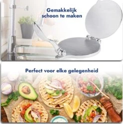 Tortilla Pers - Roti Maker - Taco Press - Wrap - Incl. 10 Persvellen - Ø15.8 Cm -KitchenAids Winkel 1195x1200 6
