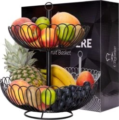 Chefarone Fruit Etagère 2 Laags - Fruitmand Metaal - Fruitschaal - Groentemand - Opberger - Zwart -KitchenAids Winkel 1197x1200 9