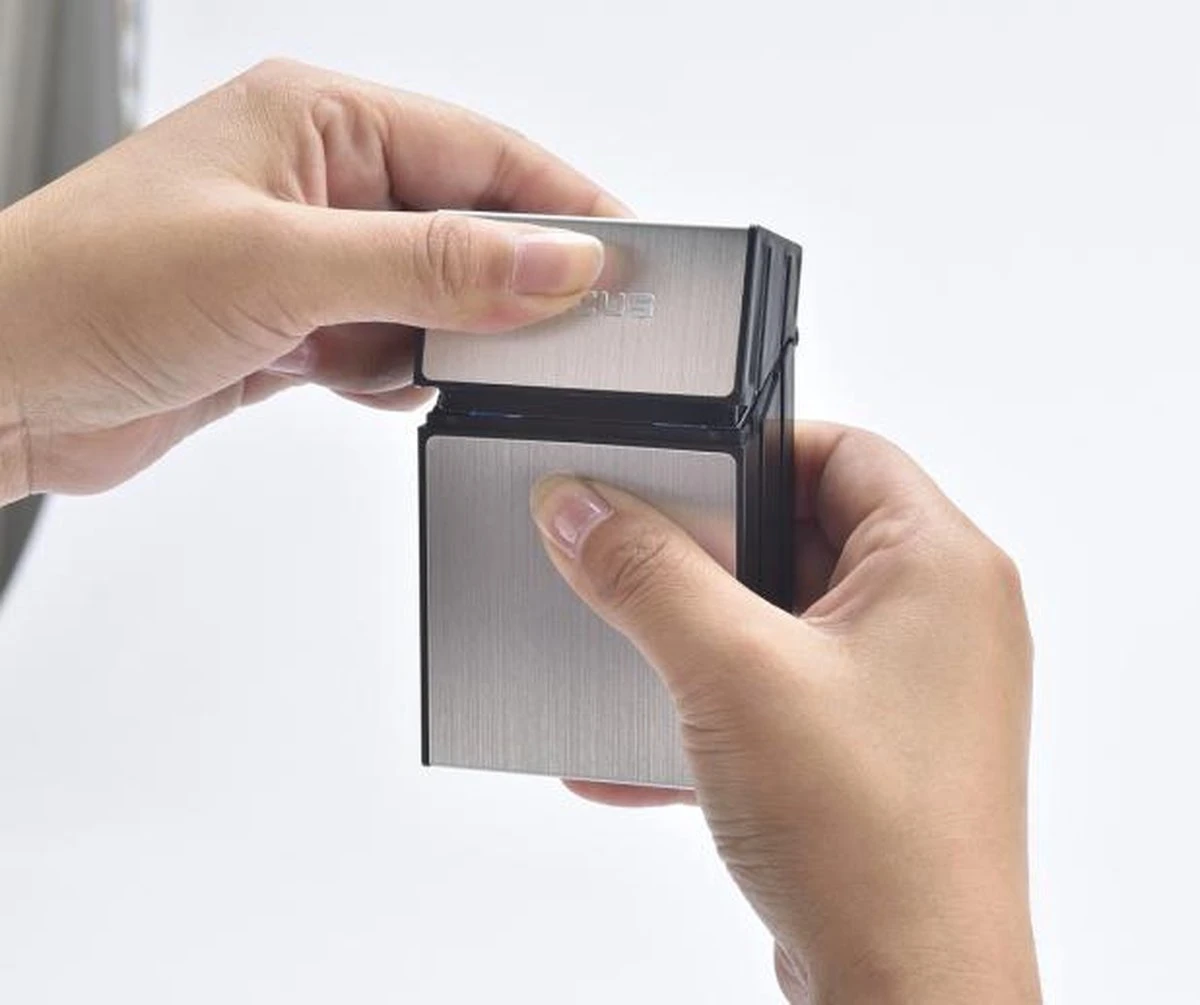 Sigarettenhouder-|Sigaretten Box - Sigaretten Doosje Zwart- Sigaretten Opbergdoosje - Sigaretten Doosje 20 Stuks | Sigaretten Doosje Metaal | Sigaretten Etui | FOCUS 5 Sigarettenhouder-|Sigaretten Box - Sigaretten Doosje Zwart- Sigaretten Opbergdoosje - Sigaretten Doosje 20 Stuks | Sigaretten Doosje Metaal | Sigaretten Etui | FOCUS - Afbeelding 3