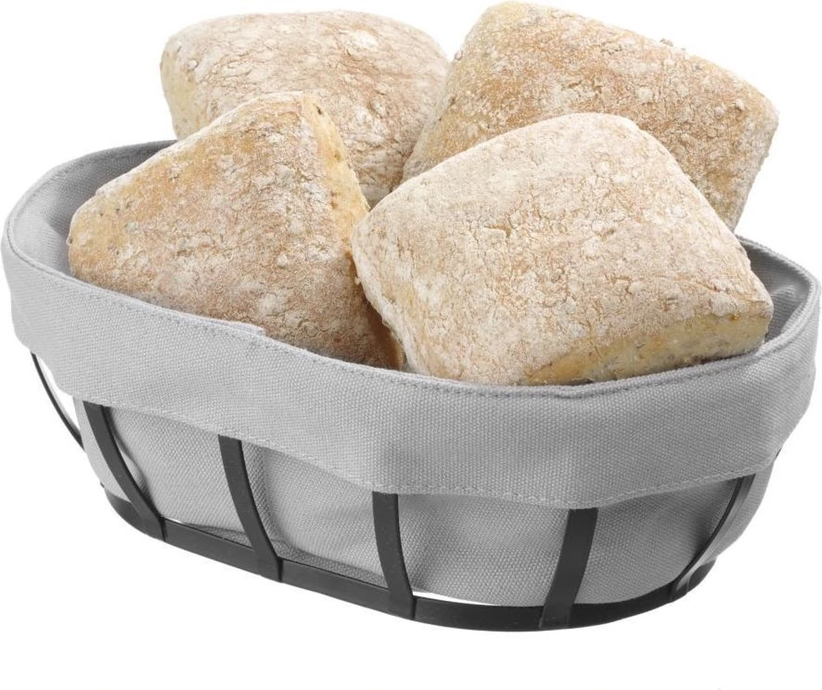 Hendi Broodmand Met Zak - Rechthoekig Broodmandje Stof - Luxe Broodmandje Met Binnenvoering - 25x18x(H)8,5cm 4 Hendi Broodmand Met Zak - Rechthoekig Broodmandje Stof - Luxe Broodmandje Met Binnenvoering - 25x18x(H)8,5cm - Afbeelding 2