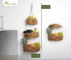 FRUIT HUB - Hangende Fruitmand - Wandplank - 100% Natuurlijk. Fruitmand Muur, Fruitopslag, Hangende Hangende Mand Keuken 7 FRUIT HUB - Hangende Fruitmand - Wandplank - 100% Natuurlijk. Fruitmand Muur, Fruitopslag, Hangende Hangende Mand Keuken -KitchenAids Winkel 1200x1013