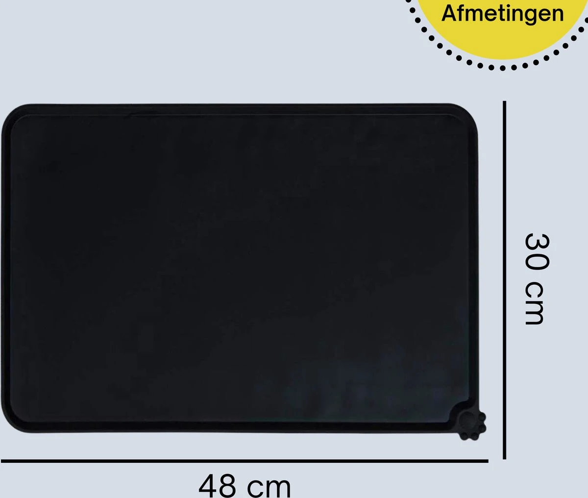 Merkloos Winkrs - Placemat Voor Voerbak Van Hond Of Kat Huisdieren - Zwart Siliconen Waterdicht - 30 X 48 Cm 5 Merkloos Winkrs - Placemat Voor Voerbak Van Hond Of Kat Huisdieren - Zwart Siliconen Waterdicht - 30 X 48 Cm - Afbeelding 3
