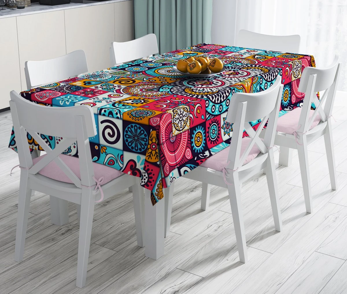 De Groen Home Bedrukt Velvet Textiel Tafelkleed - Multi Patroon - Fluweel - 135x220 3 De Groen Home Bedrukt Velvet Textiel Tafelkleed - Multi Patroon - Fluweel - 135x220