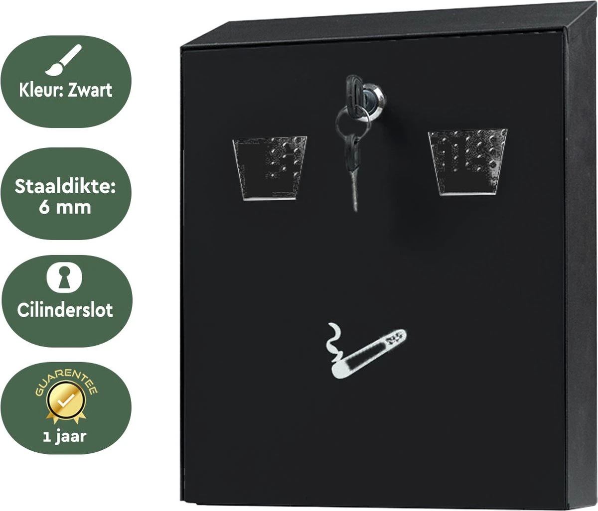 BRASQ Asbak Wandasbak Zwart AT100 7 BRASQ Asbak Wandasbak Zwart AT100 - Afbeelding 5