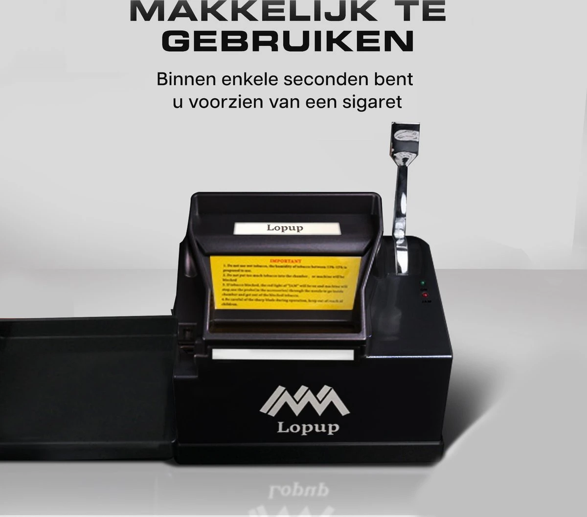 Lopup® Elektrische Sigarettenmaker - Sigarettenmakers - Sigaretten Maker Elektrisch - Hulzenstopper - Sigaretten - Exclusieve NL Handleiding - Zwart 9 Lopup® Elektrische Sigarettenmaker - Sigarettenmakers - Sigaretten Maker Elektrisch - Hulzenstopper - Sigaretten - Exclusieve NL Handleiding - Zwart - Afbeelding 7