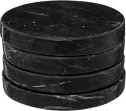 Secret De Gourmet Onderzetters Voor Glazen - 4 Stuks - Marmer - Zwart