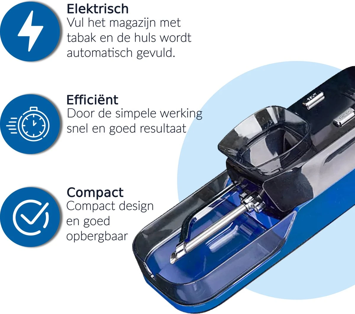 BrinQ Goods Elektrische Sigarettenmaker Premium - Nieuw Model - Sigaretten Maker Elektrisch - Automatische Sigarettenmaker - Elektrische Sigarettenmachine 5 BrinQ Goods Elektrische Sigarettenmaker Premium - Nieuw Model - Sigaretten Maker Elektrisch - Automatische Sigarettenmaker - Elektrische Sigarettenmachine - Afbeelding 3