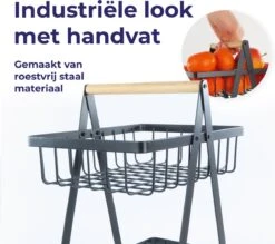 Fruitschaal Etagere 2 Lagen Voor Keuken - Large - 30x18x32 - Fruitmand Zwart Metaal - Keuken Organizer - Industrieel 9 Fruitschaal Etagere 2 Lagen Voor Keuken - Large - 30x18x32 - Fruitmand Zwart Metaal - Keuken Organizer - Industrieel -KitchenAids Winkel 1200x1064 4