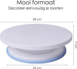 Taartplateau - Draaibaar Taartplateau Anti-slip - Draaiplateau Taart –Turntable Cake - Taartplateau - Draaitafel -KitchenAids Winkel 1200x1075 3