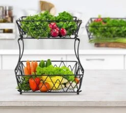 Cgoods Fruitschaal 2 Laags - Fruitschaal - Fruitmand - Fruitschaal Etagere - Schaal - Zwart -KitchenAids Winkel 1200x1077 5