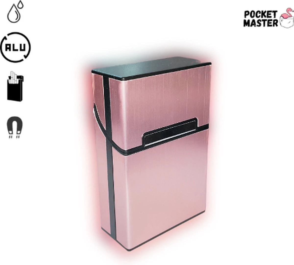 PocketMaster® Sigaretten Doosje - Rose- Aluminium - Sigaretten Houder/Hoesje - Weerbestendig - Stevig En Luxe Opbergdoosje 3 PocketMaster® Sigaretten Doosje - Rose- Aluminium - Sigaretten Houder/Hoesje - Weerbestendig - Stevig En Luxe Opbergdoosje
