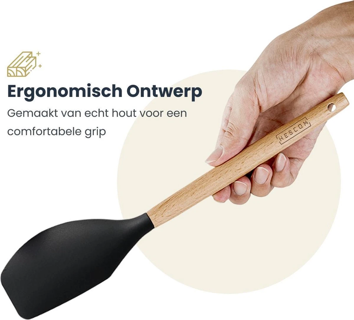 Hescom Siliconen Pannenlikker Met Anti-aanbaklaag - Keukengerei Met Ergonomisch Design - Hittebestendig - Vaatwasservriendelijk 7 Hescom Siliconen Pannenlikker Met Anti-aanbaklaag - Keukengerei Met Ergonomisch Design - Hittebestendig - Vaatwasservriendelijk - Afbeelding 5