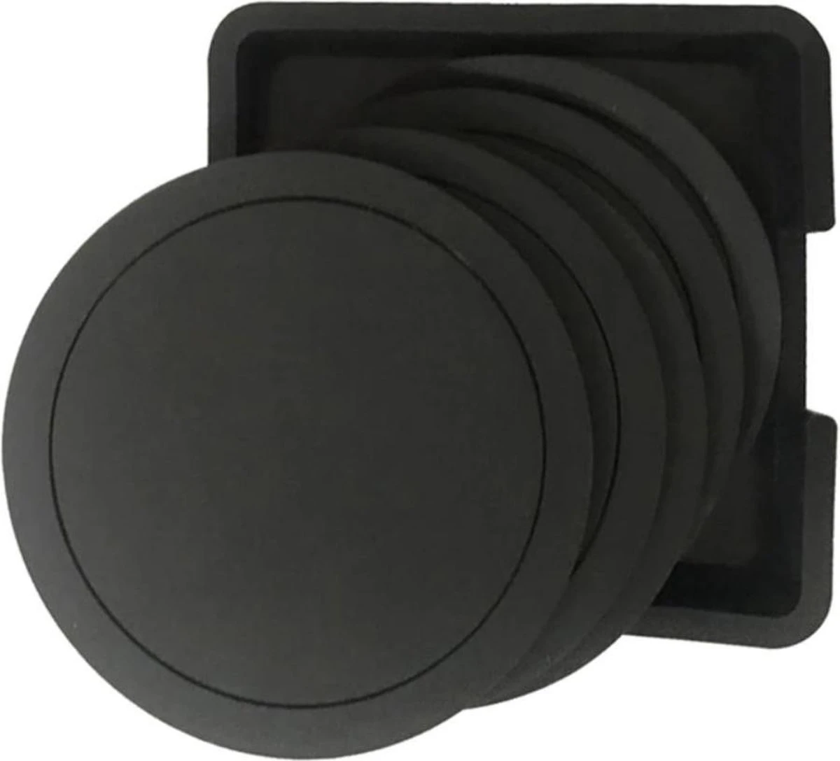 Merkloos Luxe Onderzetters - Siliconen Onderzetters - 6 Stuks - Anti Slip - Zwart - Handig Opbergbakje Inbegrepen - Voor Glazen - Stevig - Hittebestendig - Rond Design - Makkelijk Te Reinigen - Duurzaam 3 Merkloos Luxe Onderzetters - Siliconen Onderzetters - 6 Stuks - Anti Slip - Zwart - Handig Opbergbakje Inbegrepen - Voor Glazen - Stevig - Hittebestendig - Rond Design - Makkelijk Te Reinigen - Duurzaam