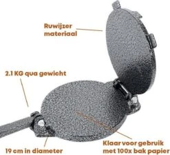 YUGN Tortilla Pers Roti Maker Hamburgerpers Inclusief 100 Stuks Bakpapier Vellen – Tortilla Maker Tortillapers Ook Als Wrap Taco En Hamburger Pers - Tortilla Press Veelzijdig En IJzersterk Gietijzer- Inclusief EBook - 19 CM Diameter - Cadeau -KitchenAids Winkel 1200x1094 1