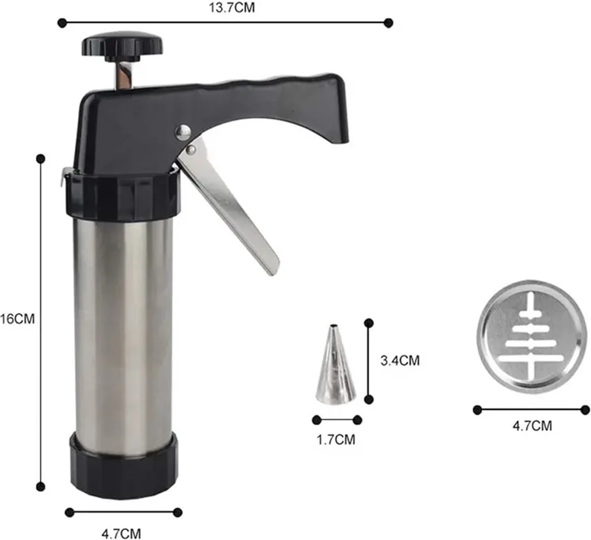Garneerspuit - Koekjesspuit - Koekjesmaker - Deegspuit - Koekjespers 6 Garneerspuit - Koekjesspuit - Koekjesmaker - Deegspuit - Koekjespers - Afbeelding 4