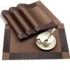 Vitamo™ Duurzame Placemats 4 Stuks - Hittebestendig - Makkelijk Schoon - Fijngeweven PVC - 30 X 45cm - Metallic Bruin -KitchenAids Winkel 1200x1110 2